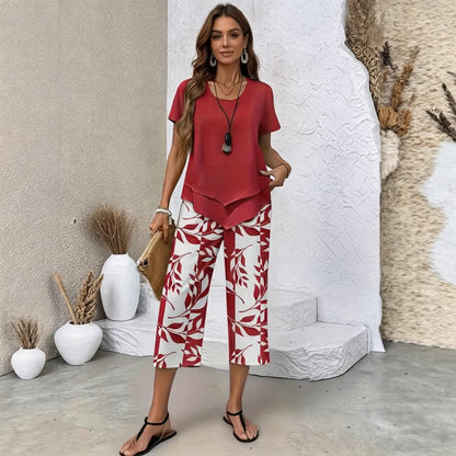 【Bluză + Pantaloni】【S-5XL】VERDALISSE | Set Fresh Breeze din 2 piese | Set de vară multicolor, ușor și elegant