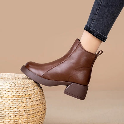 50% -Dámske členkové čižmy 2025, módne jesenné a zimné topánky z mäkkej PU kože na platforme