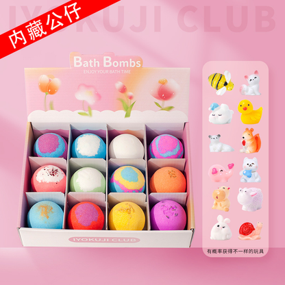 🌊👧【12 por 35 €】Juego de 12 bolas de sales de baño con forma de animales marinos (60 g cada una), aptas para niños.