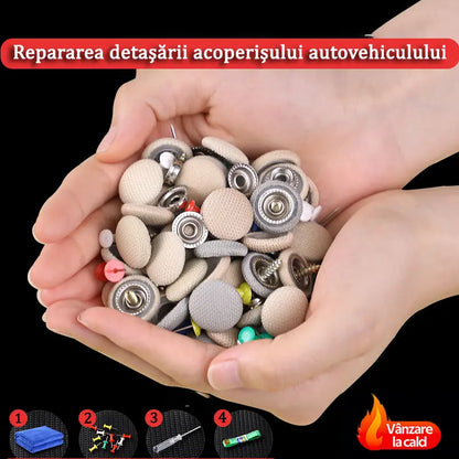 【30 buc】Pânza de pe acoperișul mașinii cade, reparați catarama de fixare a cuielor Modificare și recondiționare interior a mașinii chins fără demontare (kit de instrumente de instalare + șurubelniță + prosop inclus)