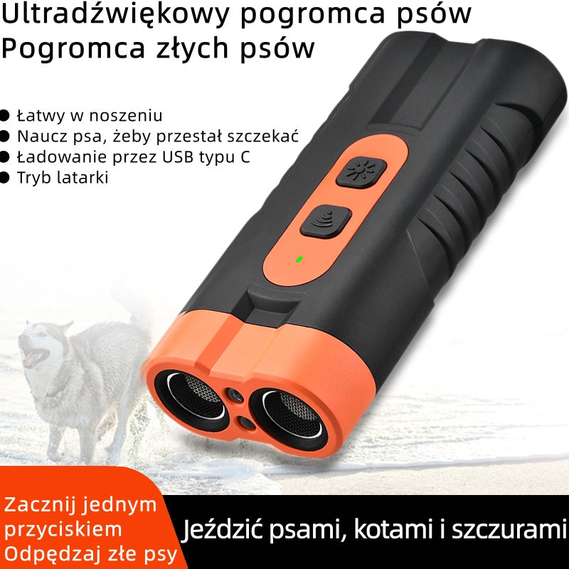 🐕‍🦺🔊【Gorąca wyprzedaż】Mini ultradźwiękowy odstraszacz psa: przenośny, silny – odstrasza koty, węże, zapobiega haukaniu