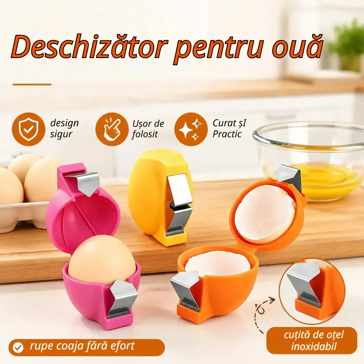 🔥 Reducere 50% 🔥🥚Separator de ouă practic pentru bucătărie, gătește mai ușor în fiecare zi (3 bucăți)