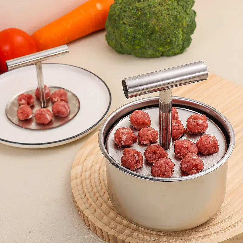 🍖🐟【Cumpărați 1 obțineți 1 gratuit】Formator din oțel inoxidabil pentru chiftele, ustensilă practică pentru bucătărie – ideal pentru chiftele de carne și pește