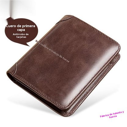 ¡Compra 1 y llévate 1 gratis!👝✨ Nueva cartera antirrobo de cuero genuino para hombre