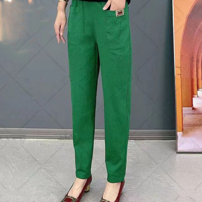 🔥【30%OFF！】🔥【M-6XL】🍃Pantaloni casual elastici respirabili cu talie înaltă pentru femei de vară