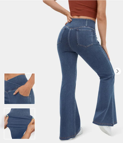 👖 50% reducere🔥 [40-110kg] Blugi crossover cu talie înaltă, la modă