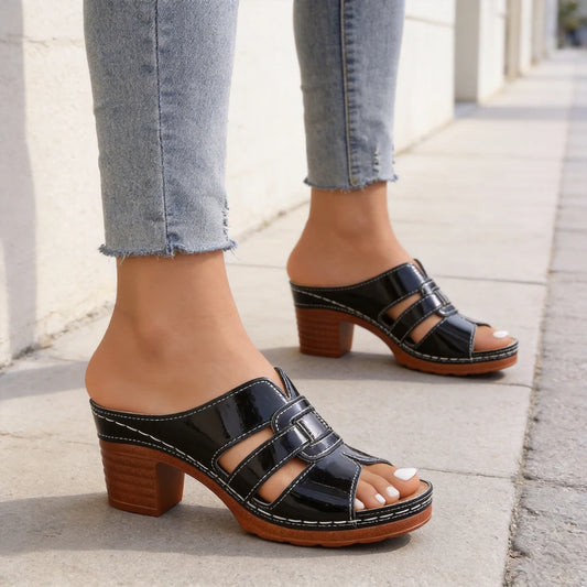 🛍️ Eleganță de Vară! Saboți Moderni cu Toc Gros și Decupaje | 36-43