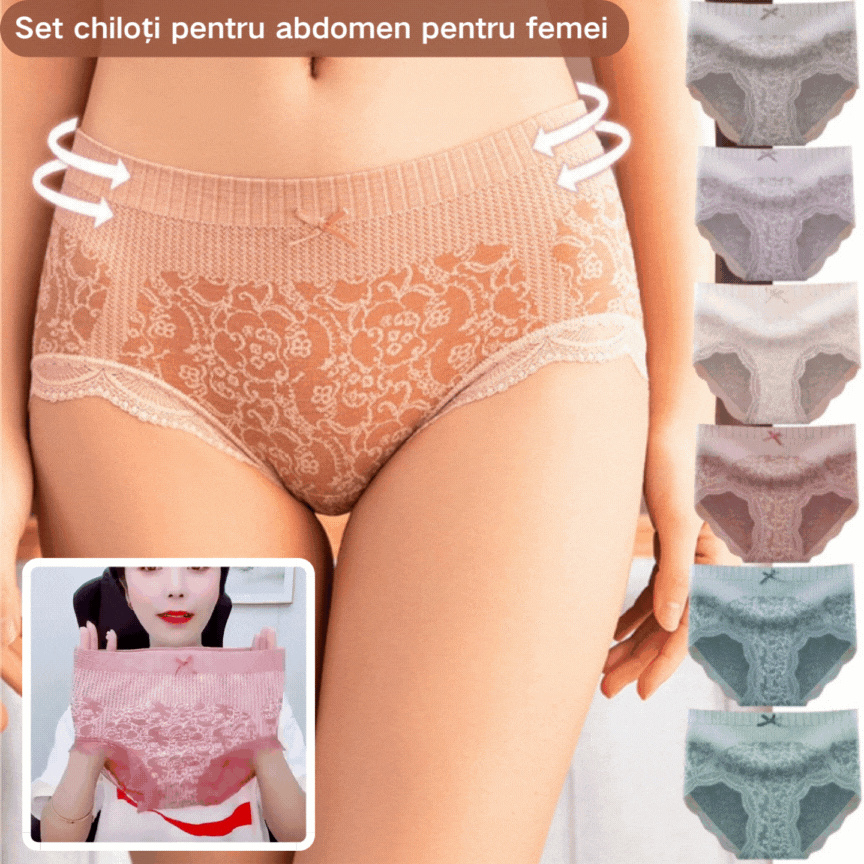 ✔🔥【8 buc】🔥Slip de damă cu talie înaltă, antibacteriană, absorbantă de umiditate