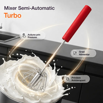 🥳Cumpără 1 🥳Cumpără 1 Primești 1 Gratuit💪 🥚Tel manual semiautomat: se rotește prin simpla apăsare, fără electricitate. Bate ouăle și frișca rapid și ușor!