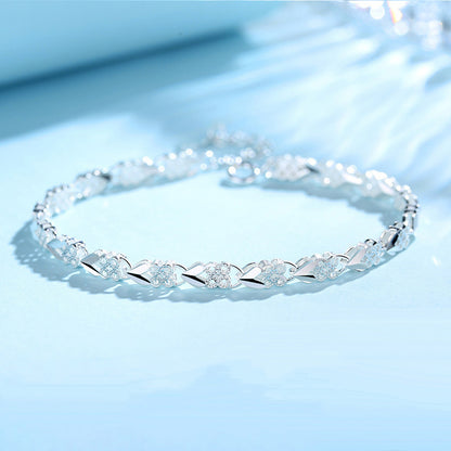 💖🍀Brățară de mână pentru femei, din argint sterling 925, cu trifoi cu patru foi, Love New Fashion【30%OFF】