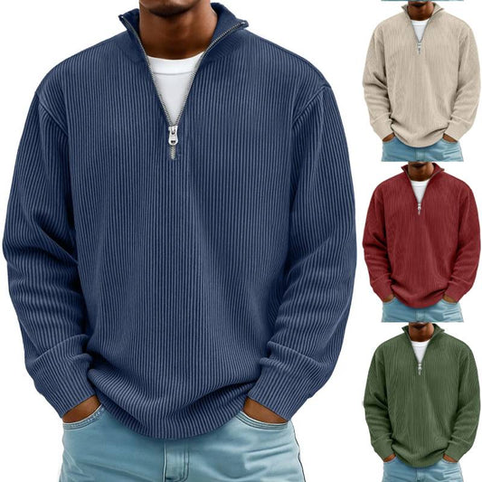 🔥😎【Nowość 2026✨】【S-5XL】Nowa męska bluza z kołnierzykiem stójkowym, swobodny sweter