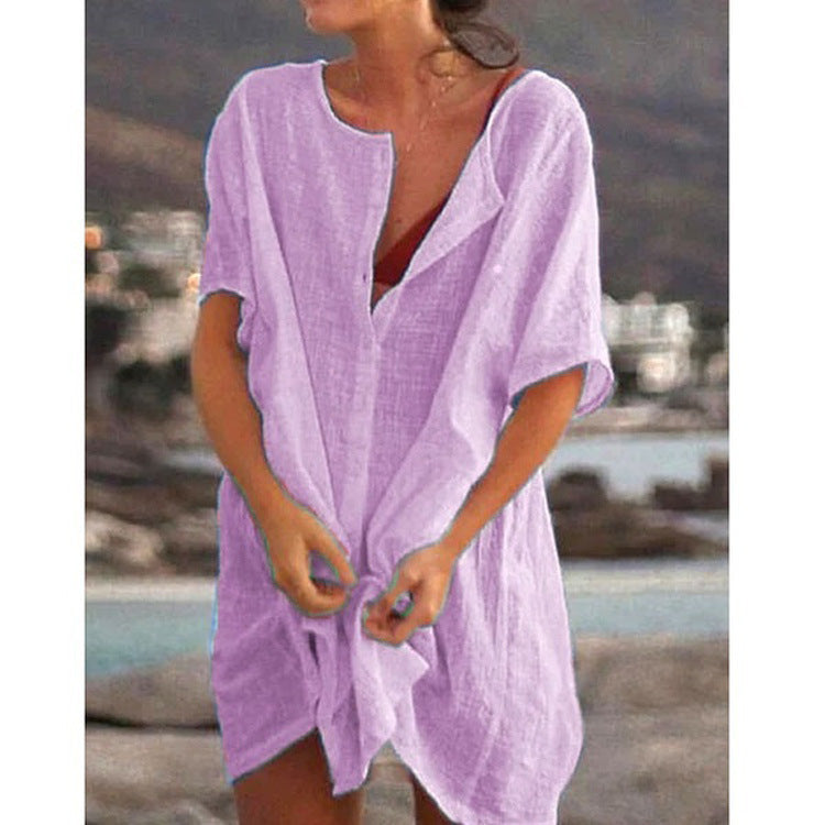 【S-5XL】Nuevas camisas casuales de color largo para damas