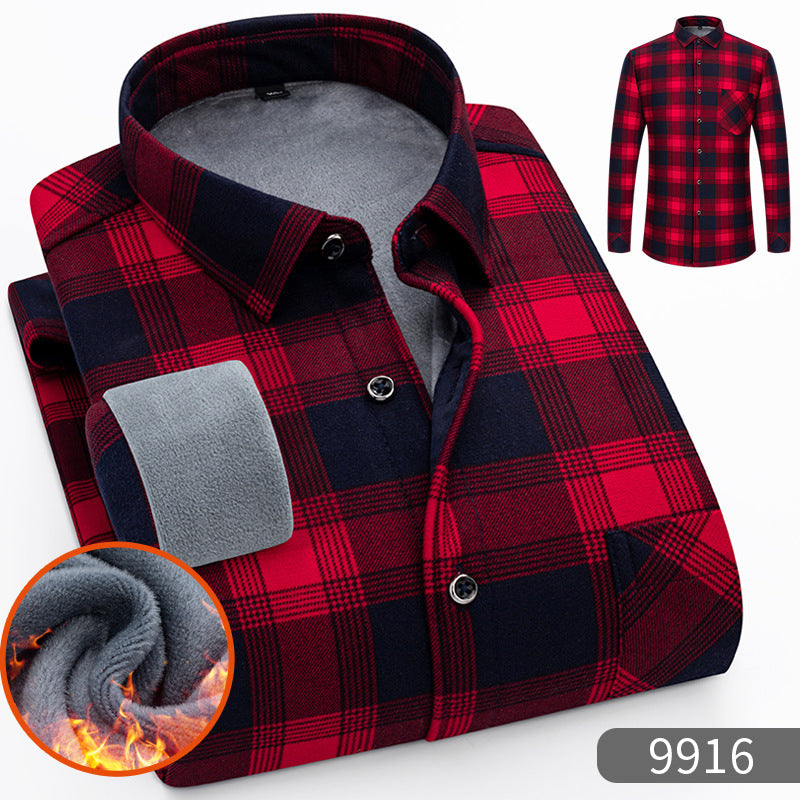 🔥【Reducere 50%】Doar 179 lei bucata 👔【L–5XL】Cămașă office călduroasă, cu mânecă lungă