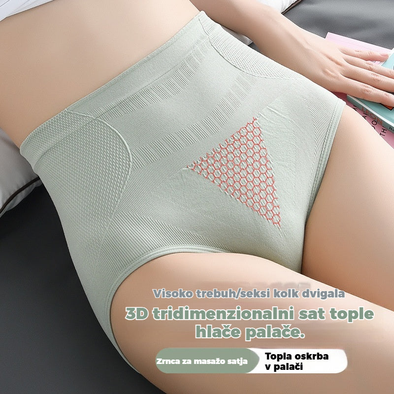 【5 artículos】Ropa interior antibacteriana de grafeno puro de algodón y cintura alta para mujer, talla grande
