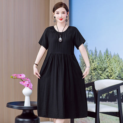 👗【Alta calidad】【XL-5XL】Vestido midi mujer elegante y ligero con corte favorecedor ideal verano