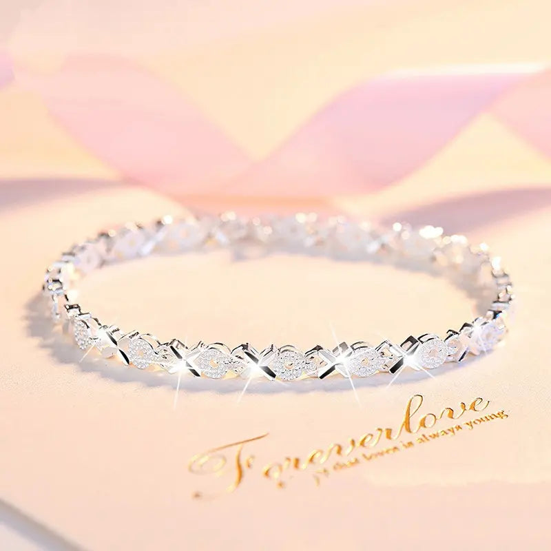 💖🍀Brățară de mână pentru femei, din argint sterling 925, cu trifoi cu patru foi, Love New Fashion【30%OFF】