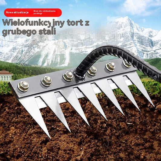 💥⛏️Artefakt do odchwaszczania z motyką do kopania w rolnictwie, uprawie warzyw, narzędzie do spulchniania gleby, stalowe grabie Fierce, grabie do gwoździ
