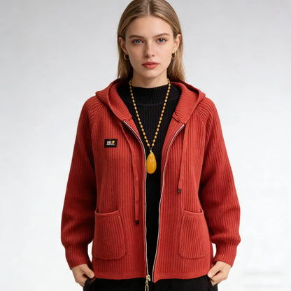 🏆【45-80 kg】💖New Vertical Stripe Hooded cu glugă Monogrammed Zip Top