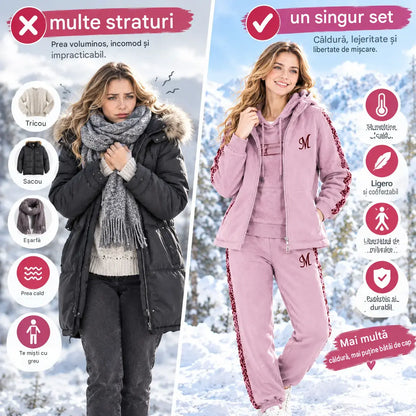 🔥【Pantaloni + Pulover + Jachetă】Nou set sport-casual pentru toamnă/iarnă 2026 – gros și căptușit.