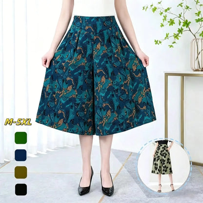 ❤️【Produs bestseller în magazin】❤️ Pantaloni largi cu talie înaltă și imprimeu – noul model de vară, ușori și moderni