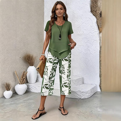 【Bluză + Pantaloni】【S-5XL】VERDALISSE | Set Fresh Breeze din 2 piese | Set de vară multicolor, ușor și elegant