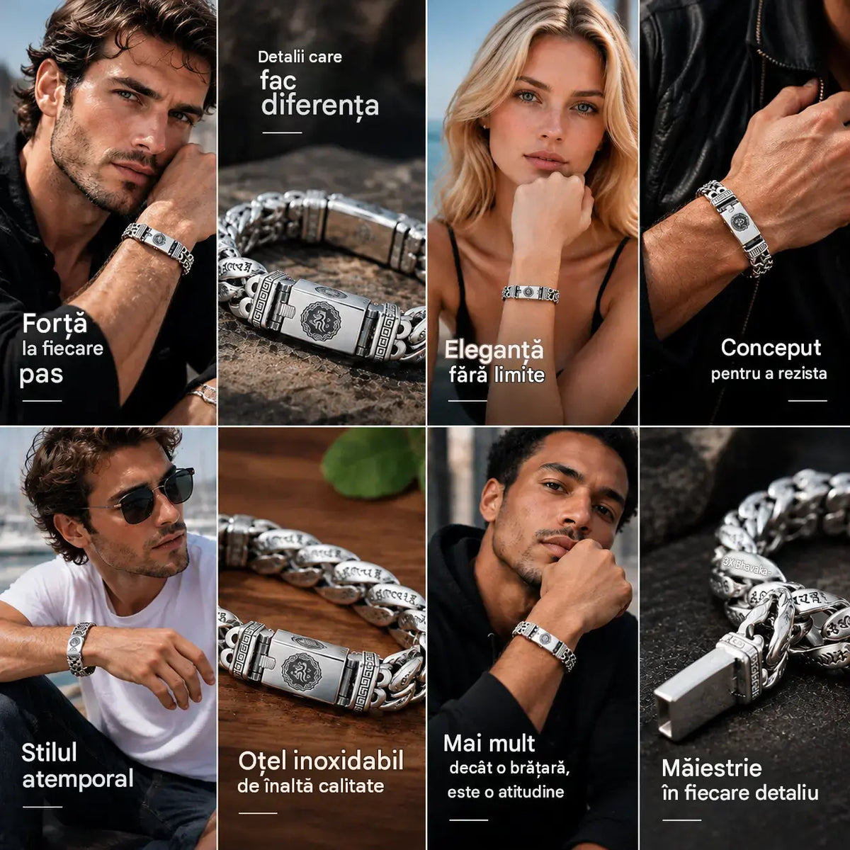 ⌚🕉️Brățară retro pentru bărbați, cu un design inspirat de pace și mantra celor șase caractere