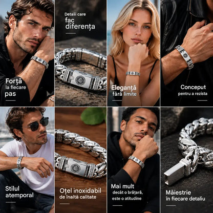 ⌚🕉️Brățară retro pentru bărbați, cu un design inspirat de pace și mantra celor șase caractere