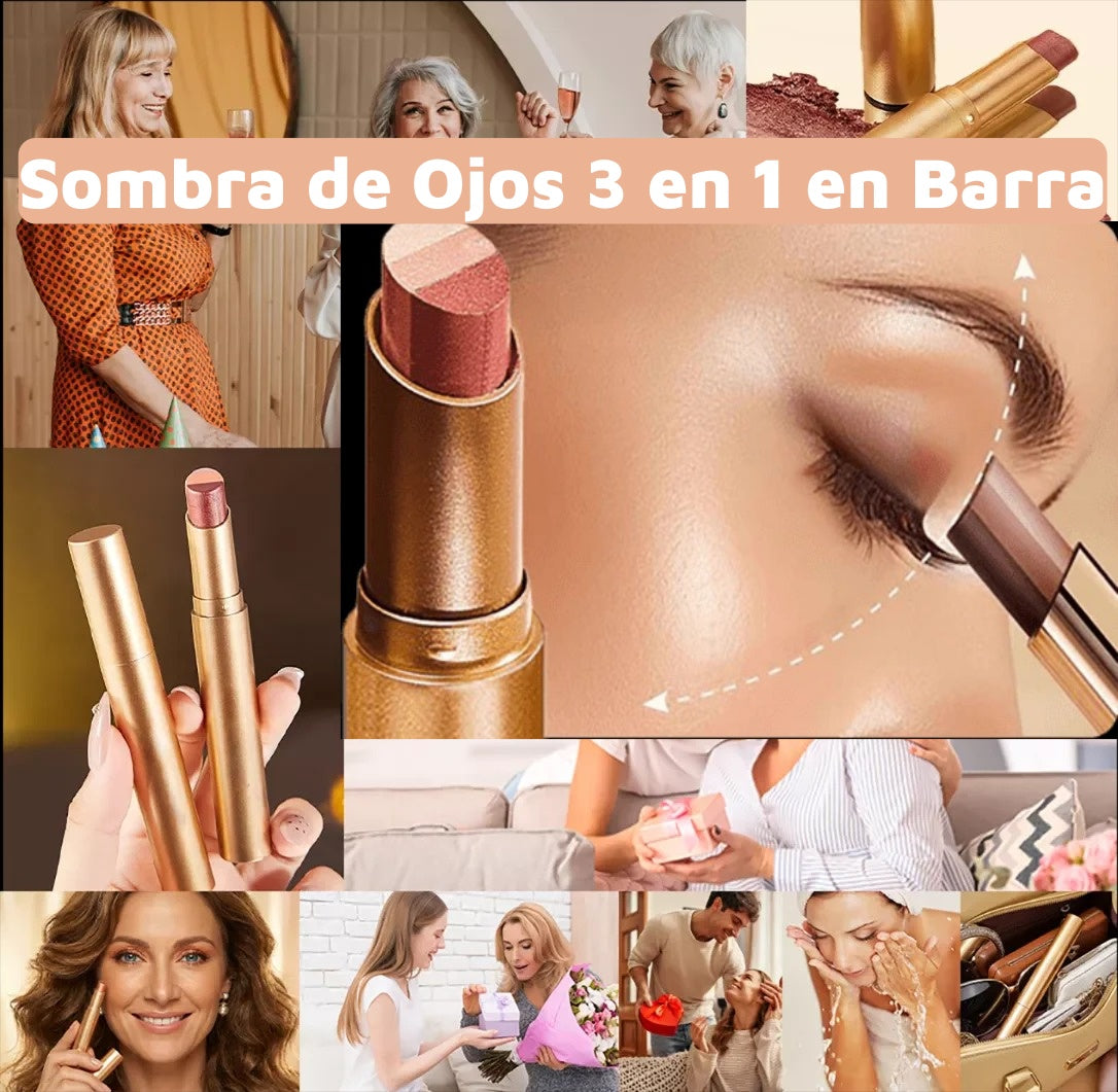 【Compra 1 y llévate 1 gratis】✨ Sombra de Ojos 3 en 1 en Barra – Brillo Instantáneo, Efecto Lifting y Larga Duración 💄