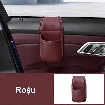 🚗 Spațiu suplimentar și ordine în mașină! Suport din piele pentru ușă auto / pahar și telefon (Montare ușoară la geam / Ofertă 1+1 GRATUIT )! ✨