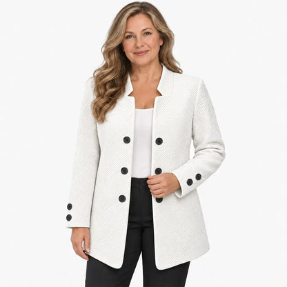 ✨【S-5XL -3 culori】Sacou elegant de toamnă/iarnă cu două rânduri de nasturi (model cu 3 nasturi)