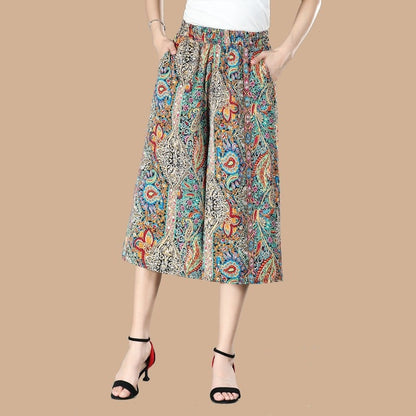 ❤️【Produs bestseller în magazin】❤️ Pantaloni largi cu talie înaltă și imprimeu – noul model de vară, ușori și moderni