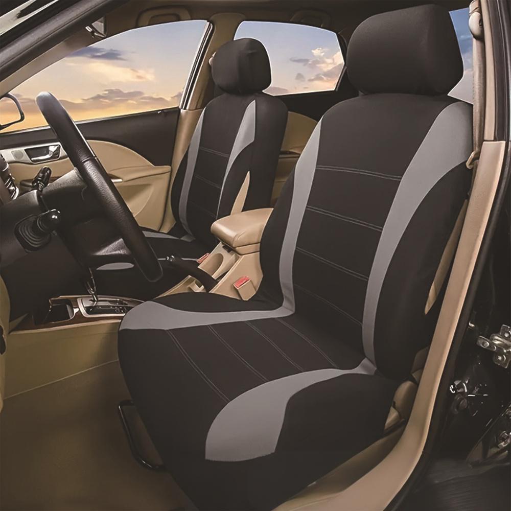 🚗🚗【50% zniżki】🔥Bestsellerowe uniwersalne pokrowce samochodowe z tkaniny z linią w talii, komplet na 5 miejsc【2 przednie siedzenia + 1 tylne siedzenie + 1 oparcie + 5 pokrowców na zagłówki】
