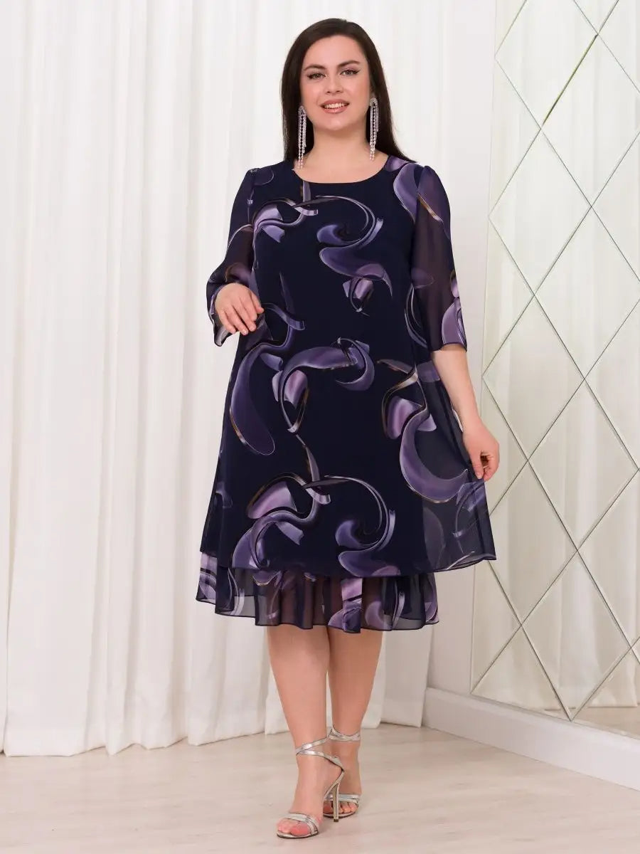 💕【S-5XL】👗Rochie noua eleganta imprimata