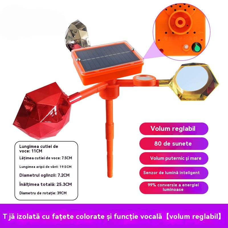 🐦🦉【NEW】Nou respingător de păsări cu voce reglabilă, cu energie solară eoliană, modernizat