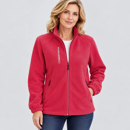 【XL-5XL】Jachetă din fleece pentru mame – pentru primăvară și toamnă, guler ridicat, croială deschisă în față, cambrată, produs nou