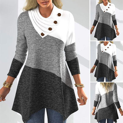 🔥【S-3XL】 jesienno-zimowa nowa czysta bawełniana sukienka z długim rękawem dla kobiet-3879177