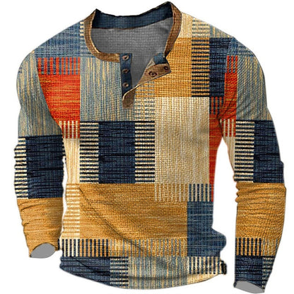 🎁😍[Wyprzedaż ograniczona czasowo] 👔[S-4XL] Męska koszulka polo z długim rękawem i nadrukiem
