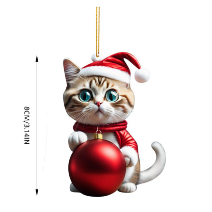 🔥🐈【Kup 5, a 5 otrzymasz gratis】🎄10 sztuk😻Zawieszki do dekoracji choinki w kształcie kotka
