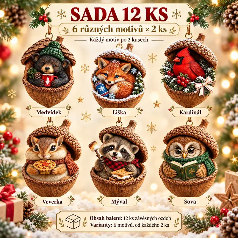🎉【Cumperi 6, primești 6 gratuit】12 produse pentru doar 129 lei🤩 🎁 Decorațiuni de Crăciun din acril, 2D, cu un design ce îmbină conurile de brad cu elemente inspirate din lumea animalelor.