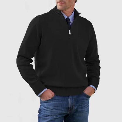 🧥✨ Suéter de punto con cremallera para hombre de talla grande, diseño simple y combinable.