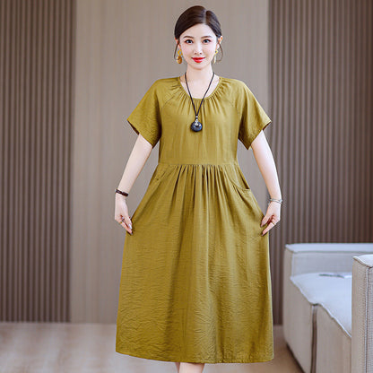 👗【Alta calidad】【XL-5XL】Vestido midi mujer elegante y ligero con corte favorecedor ideal verano