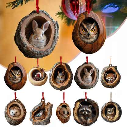 【10 bucăți】🎄Ornament pentru bradul de Crăciun cu animale. Ornament suspendat cu animale mici.