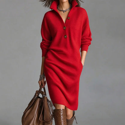 🔥【S-3XL】Rochie tricotată cu guler, stil european și american, colecția 2026