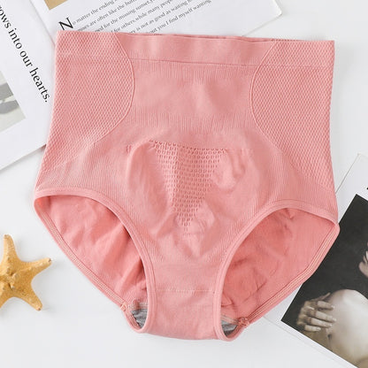 【5 artículos】Ropa interior antibacteriana de grafeno puro de algodón y cintura alta para mujer, talla grande