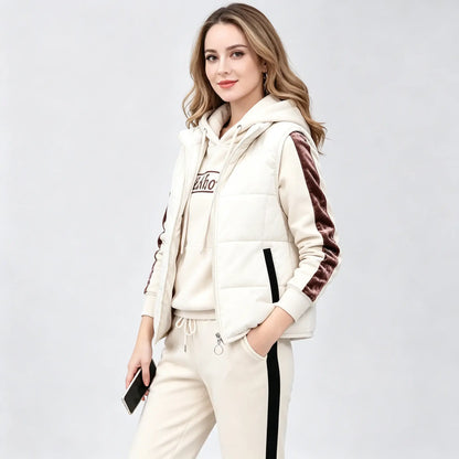 🔥🔥【Top + Vestă + Pantaloni】Set elegant și călduros din 3 piese pentru toamnă și iarnă