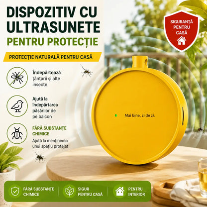 🔥【2 bucăți la 139 lei】🐦 Dispozitiv portabil cu ultrasunete pentru alungarea păsărilor｜Dispozitiv automat pentru alungarea porumbeilor, ideal pentru balcoane, grădini și spații exterioare