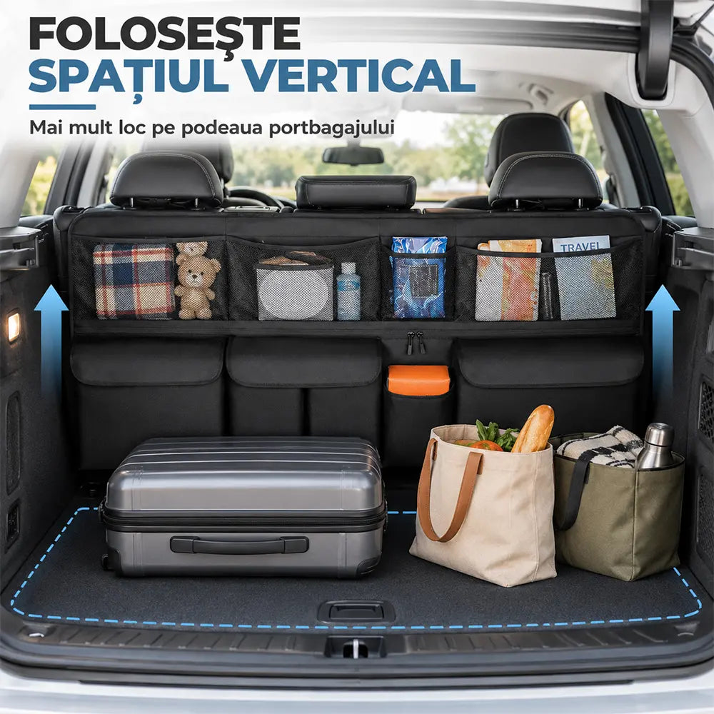 🚗 Organizator Auto Suspendant pentru Portbagaj – Eliberează Podeaua Portbagajului și Păstrează Totul Ordonat! ✨📦
