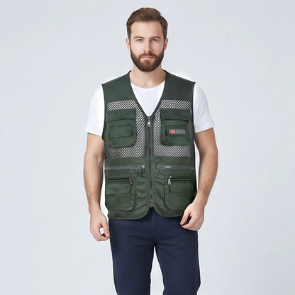🔥Vestă multifuncțională de vară pentru bărbați cu buzunare multiple, ideală pentru drumeții, pescuit și activități în aer liber【XL-4XL】