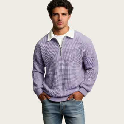 🔥【S-5XL】Nueva camiseta polo de hombre con cremallera, cómoda, moderna y casual para primavera y otoño 2026