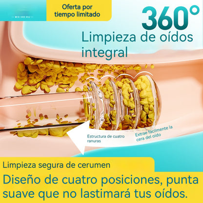 👂✨【Eliminación de cerumen altamente efectiva】Nuevo palito de limpieza de oídos de doble cabeza especialmente diseñado